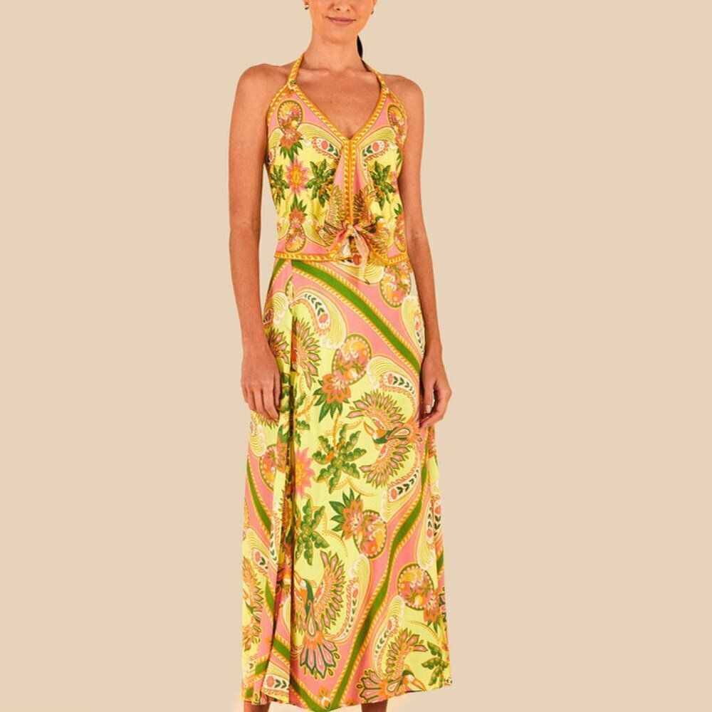 Farm Rio Brazil Palm Tree Halter Top - Picture 3 of 8